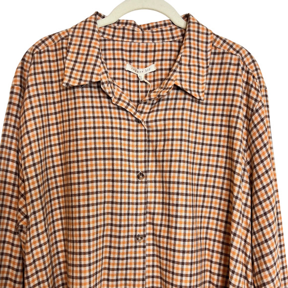 Juniors Copper Key Flannel Shirt XL Autumn Plaid Long Sleeve Cotton Blend NEW - Picture 2 of 6